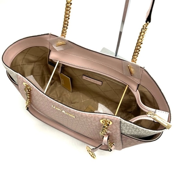 Michael Kors Large Jet Set Travel Shoulder Bag & Trifold Wallet Light Pink - Picture 8 of 13